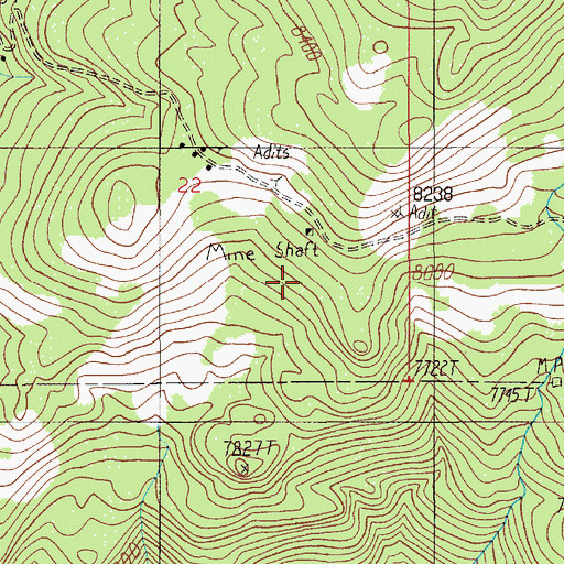 Topographic Map of Conrad Incline Mine, MT