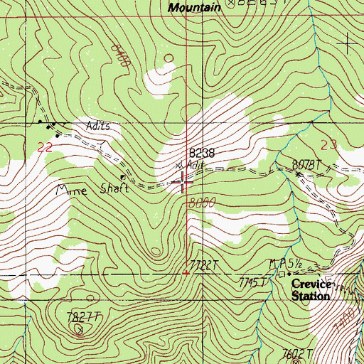 Topographic Map of Vista 3 Mine, MT