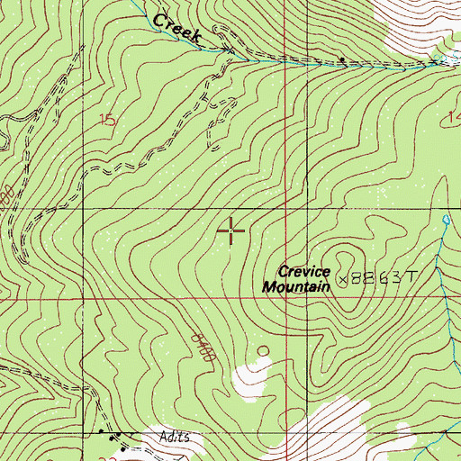 Topographic Map of Pop Incline Mine, MT