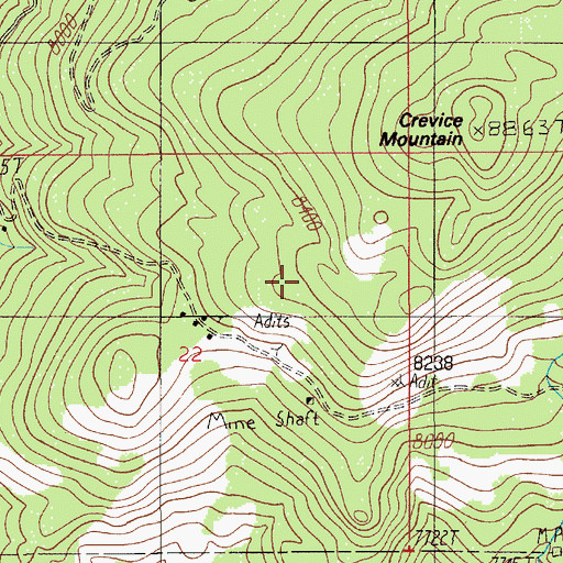 Topographic Map of Little Bonanza Mine, MT