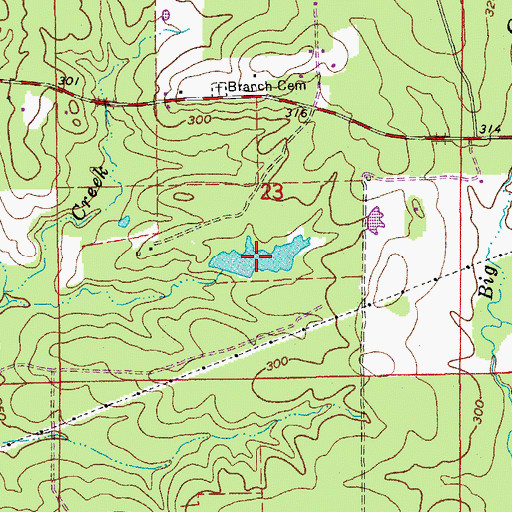 Topographic Map of Robinson Lake, AR