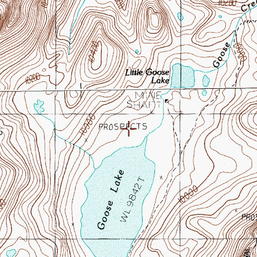Topographic Map of Little Goose Lake Number 1 Mine, MT