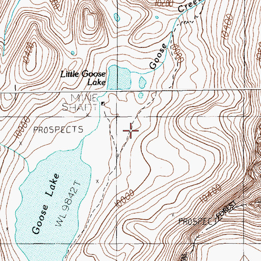 Topographic Map of Little Goose Lake Number 2 Mine, MT