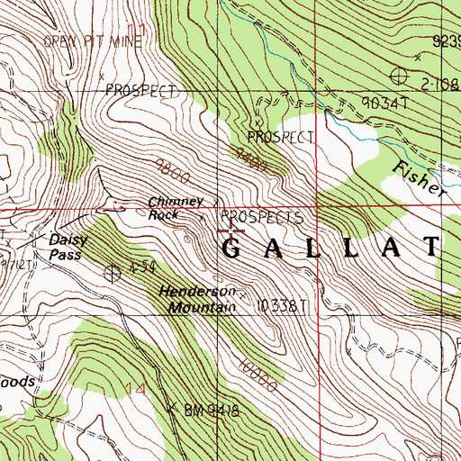 Topographic Map of International Mine, MT