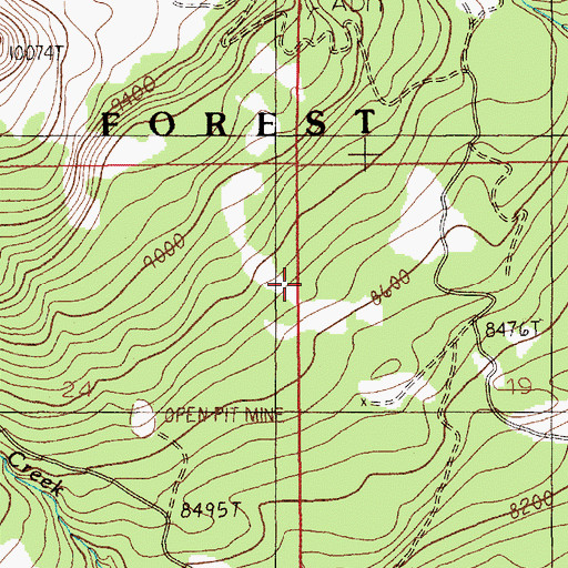 Topographic Map of Fisher Creek Number 1 Mine, MT