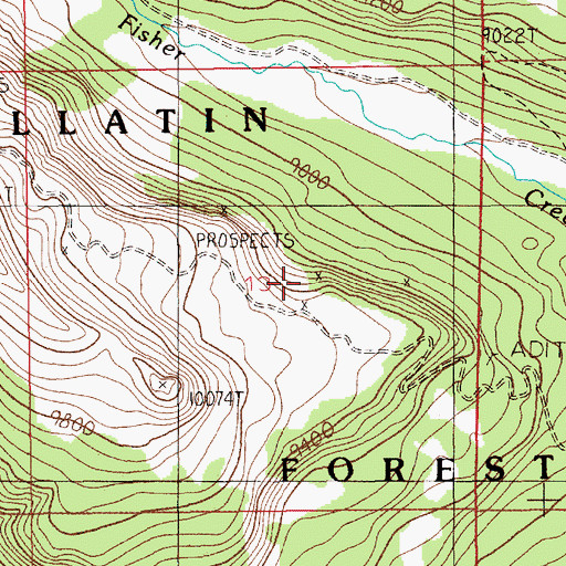 Topographic Map of Schiller Lode Number 1 Mine, MT