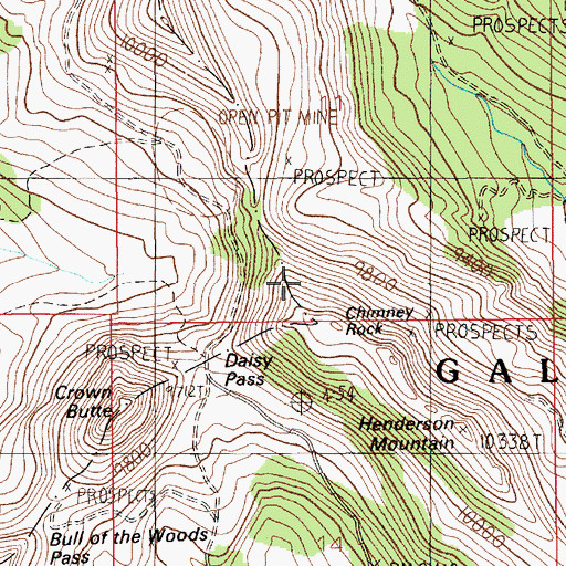 Topographic Map of Kingfisher Mine, MT