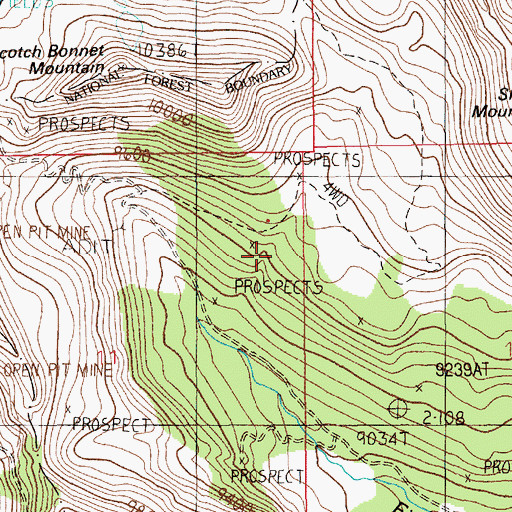 Topographic Map of Manhattan Mine, MT