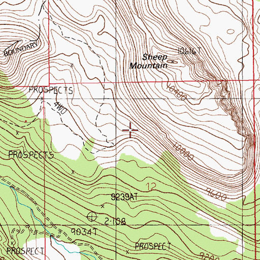 Topographic Map of Sheep Mountain Shaft, MT