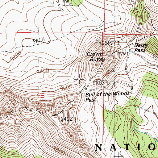 Topographic Map of Upper Black Warrior Mine, MT