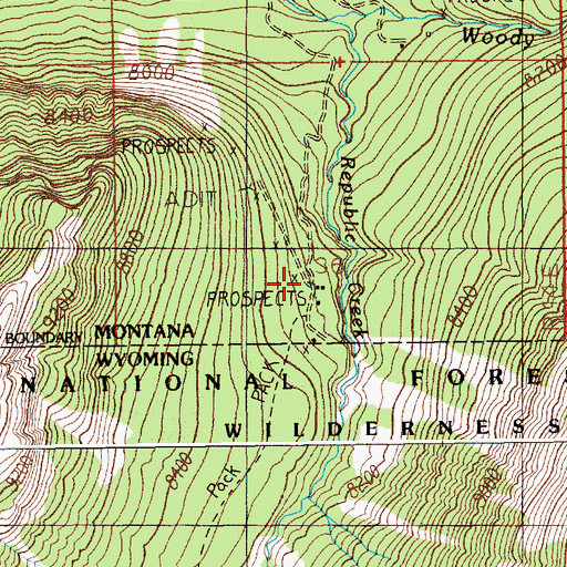 Topographic Map of Erma Number 4 Mine, MT