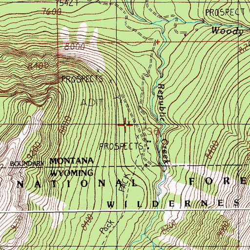 Topographic Map of Erma Number 3 Mine, MT