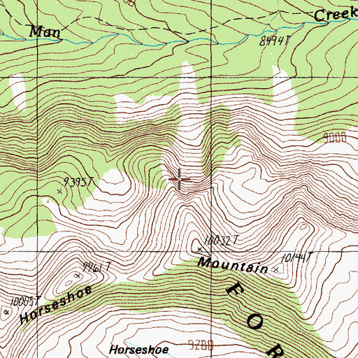 Topographic Map of Horseshoe Mountain Adit Mine, MT
