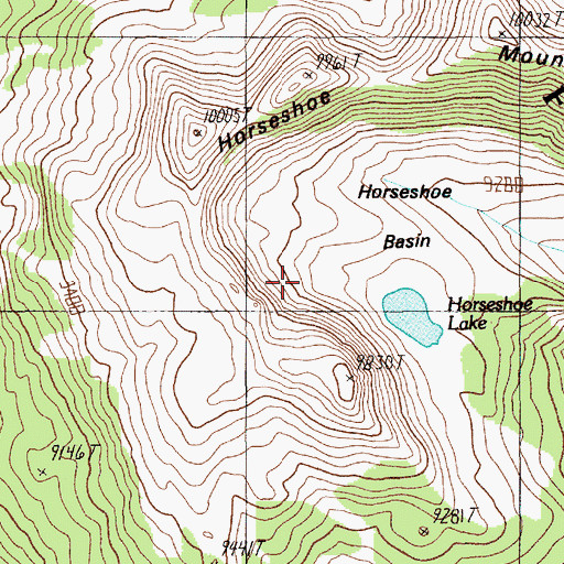 Topographic Map of Horseshoe Mountain Shaft, MT