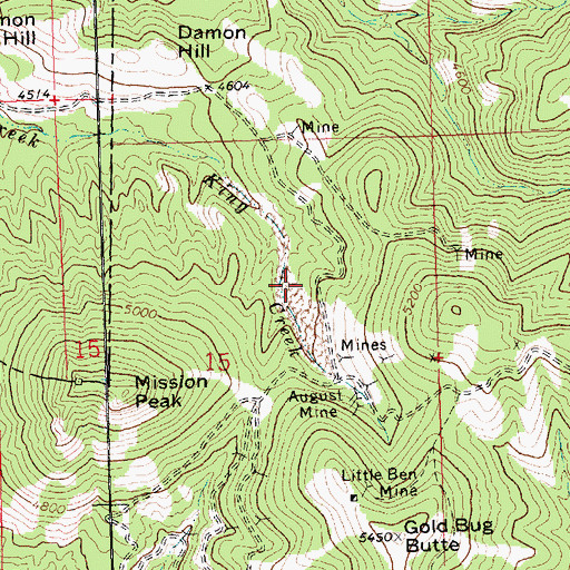 Topographic Map of King Creek Tailings, MT