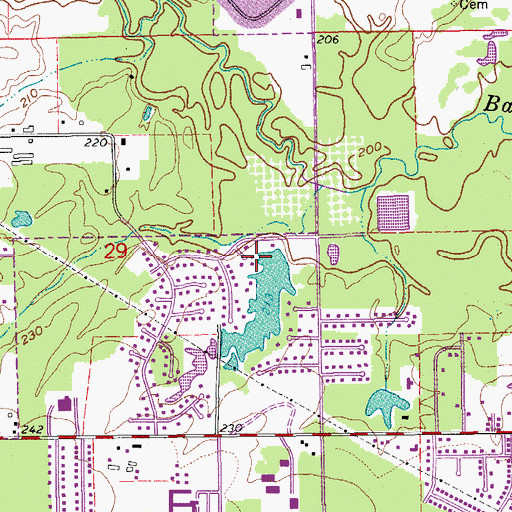 Topographic Map of Midland Lake Dam, AR