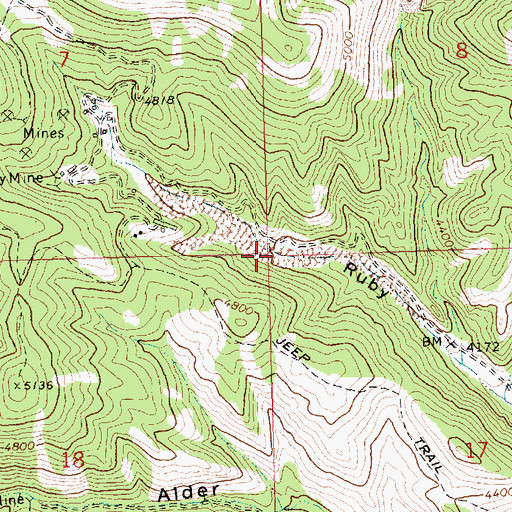 Topographic Map of Ruby Gulch Tailings, MT