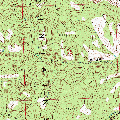 Topographic Map of Lucky Maud Number 2 Mine, MT