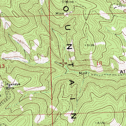 Topographic Map of Alder Gulch Number 4 Mine, MT
