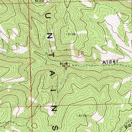 Topographic Map of Lucky Maud Mine, MT