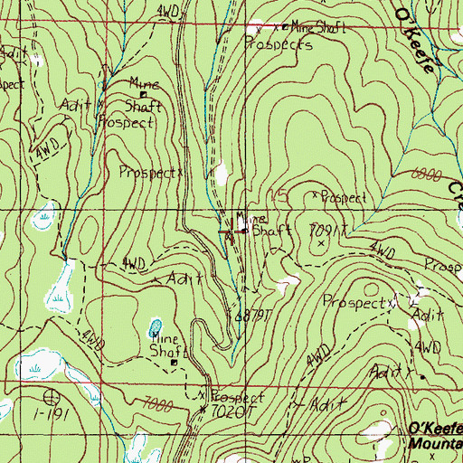 Topographic Map of Lily/Orphan Boy Mine, MT