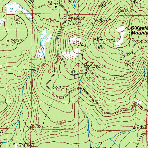 Topographic Map of Ontario Millsite, MT