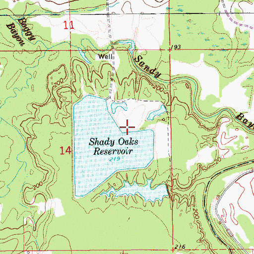 Topographic Map of Taliaferro Lake Dam, AR
