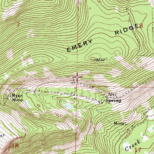 Topographic Map of Tibbets Mine, MT