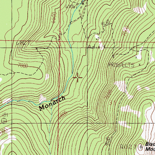 Topographic Map of Monarch Mill Site, MT