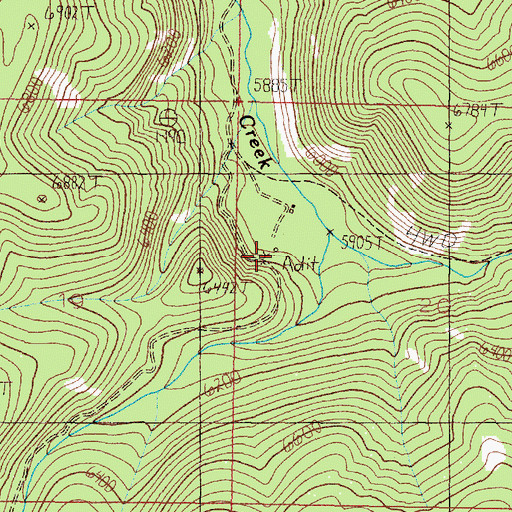 Topographic Map of SW NW Section 20 Mine, MT