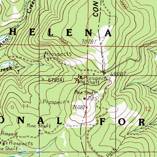 Topographic Map of Bullion Mine, MT