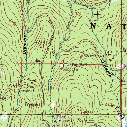 Topographic Map of Anna R/Hattie M Mine, MT