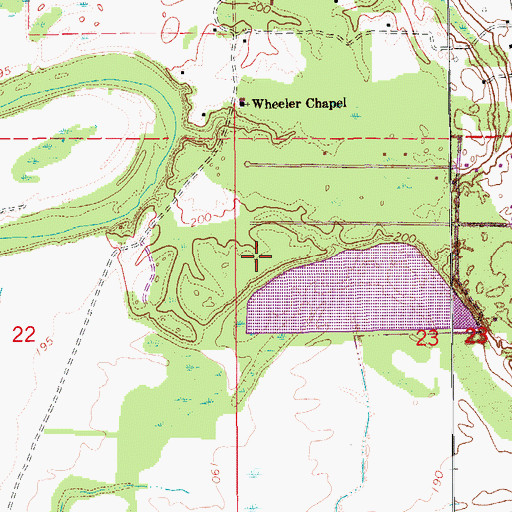 Topographic Map of Marks Lake Dam, AR