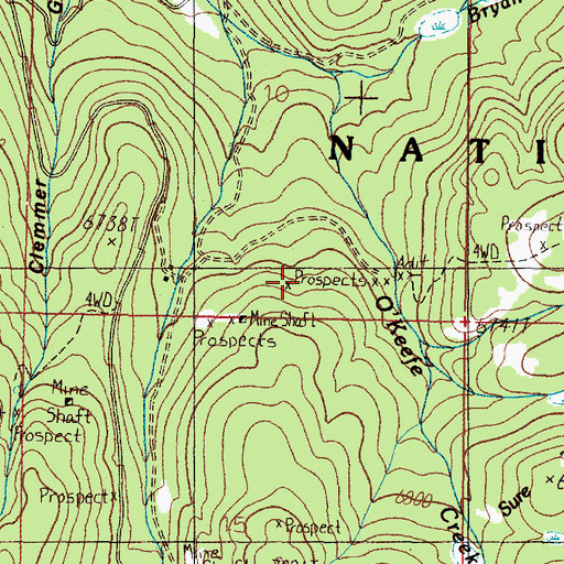 Topographic Map of SW SE Section 10 Mine, MT