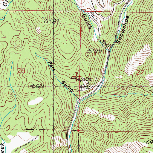 Topographic Map of Shamrock Mine, MT