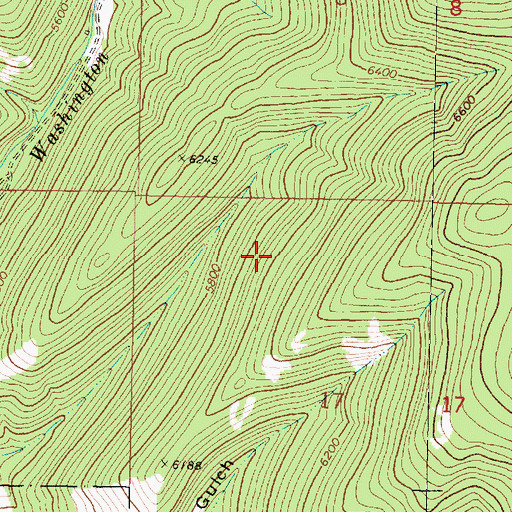 Topographic Map of Washington Creek Mine, MT