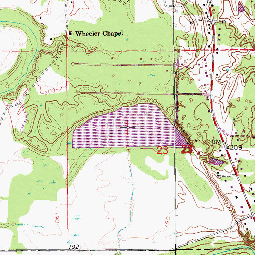 Topographic Map of Marks Lake, AR