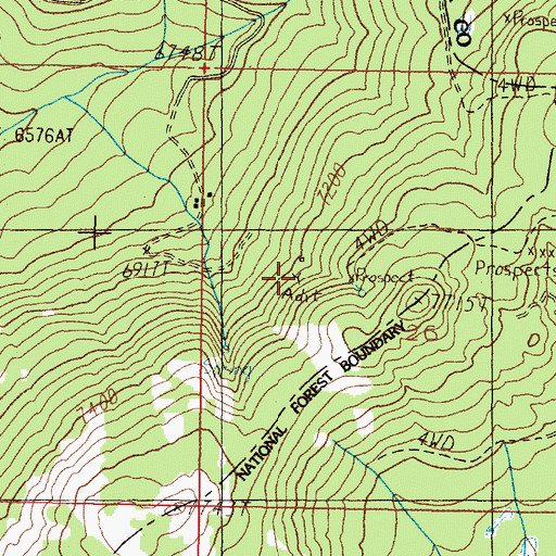 Topographic Map of SW NW Section 26 Mine, MT