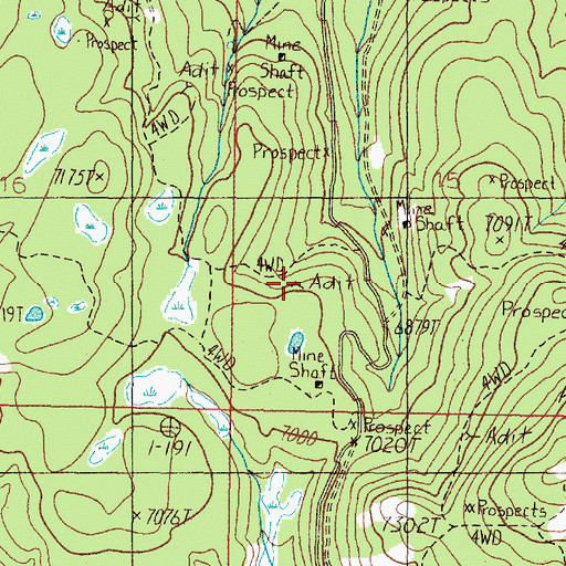 Topographic Map of NW SW Section 15 Mine, MT