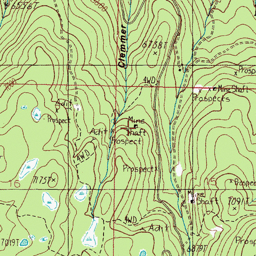 Topographic Map of Champion Mine, MT