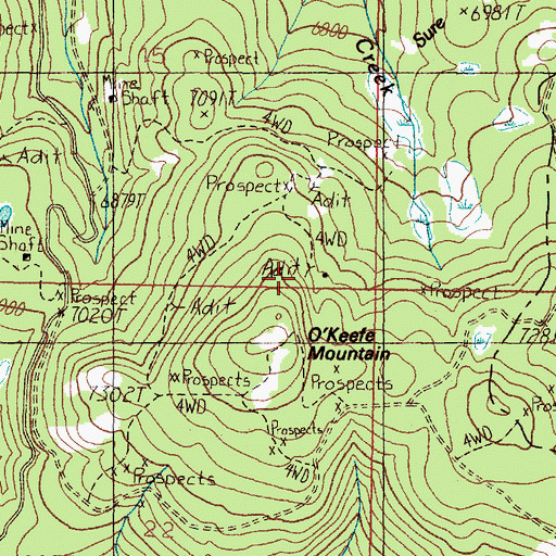Topographic Map of SE SE Section 15 Mine, MT