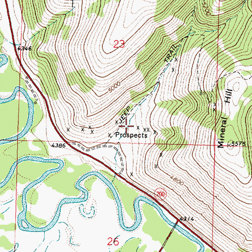 Topographic Map of Republican Mine, MT