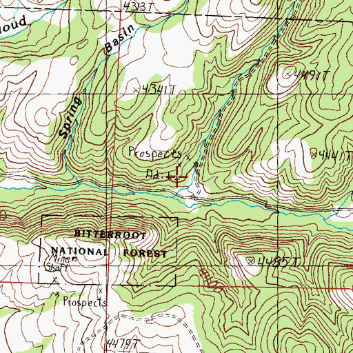 Topographic Map of White Cloud Mine, MT