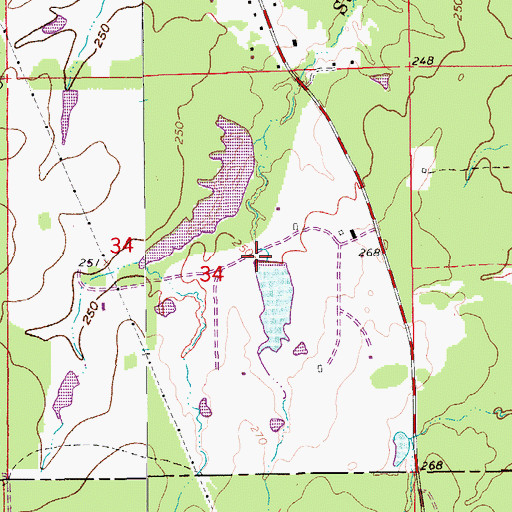 Topographic Map of Rust Foundation Lake Number Two Dam, AR