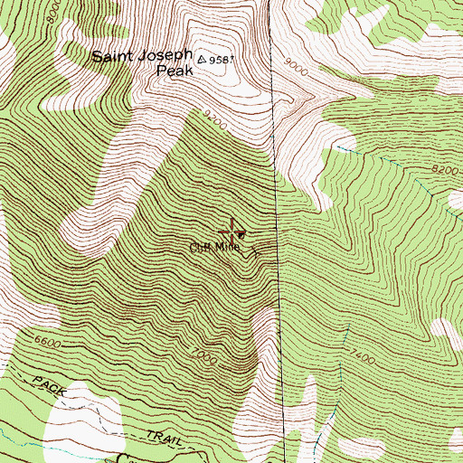 Topographic Map of Cliff Mine, MT