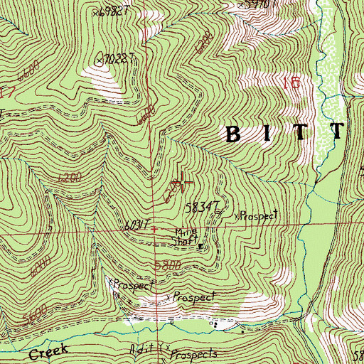 Topographic Map of NW NW Section 21 Mine, MT