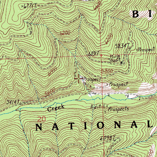 Topographic Map of NE NE Section 20 Mine, MT