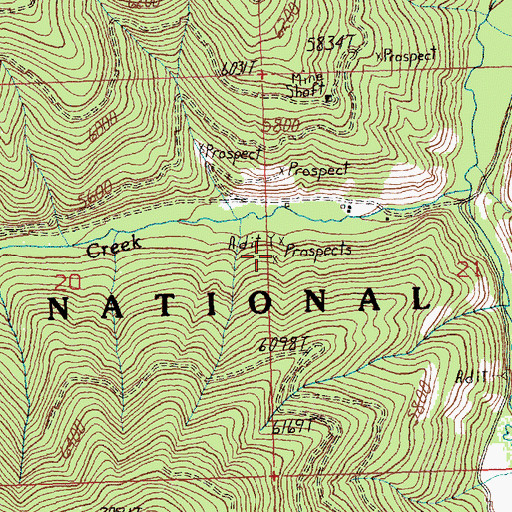 Topographic Map of SW NW Section 21 Mine, MT