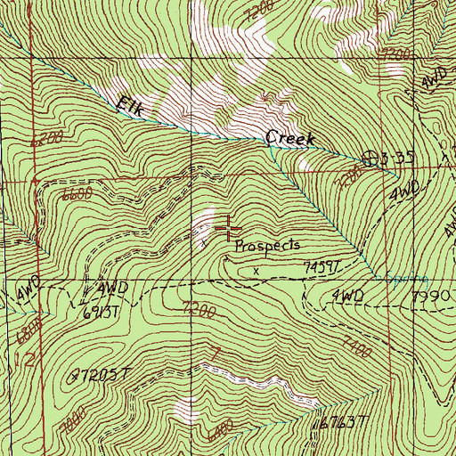 Topographic Map of Jew Mountain Mine, MT