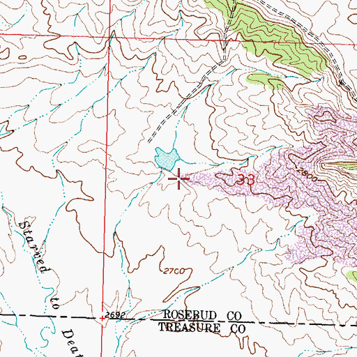 Topographic Map of NW Cedar Ridge Mine, MT